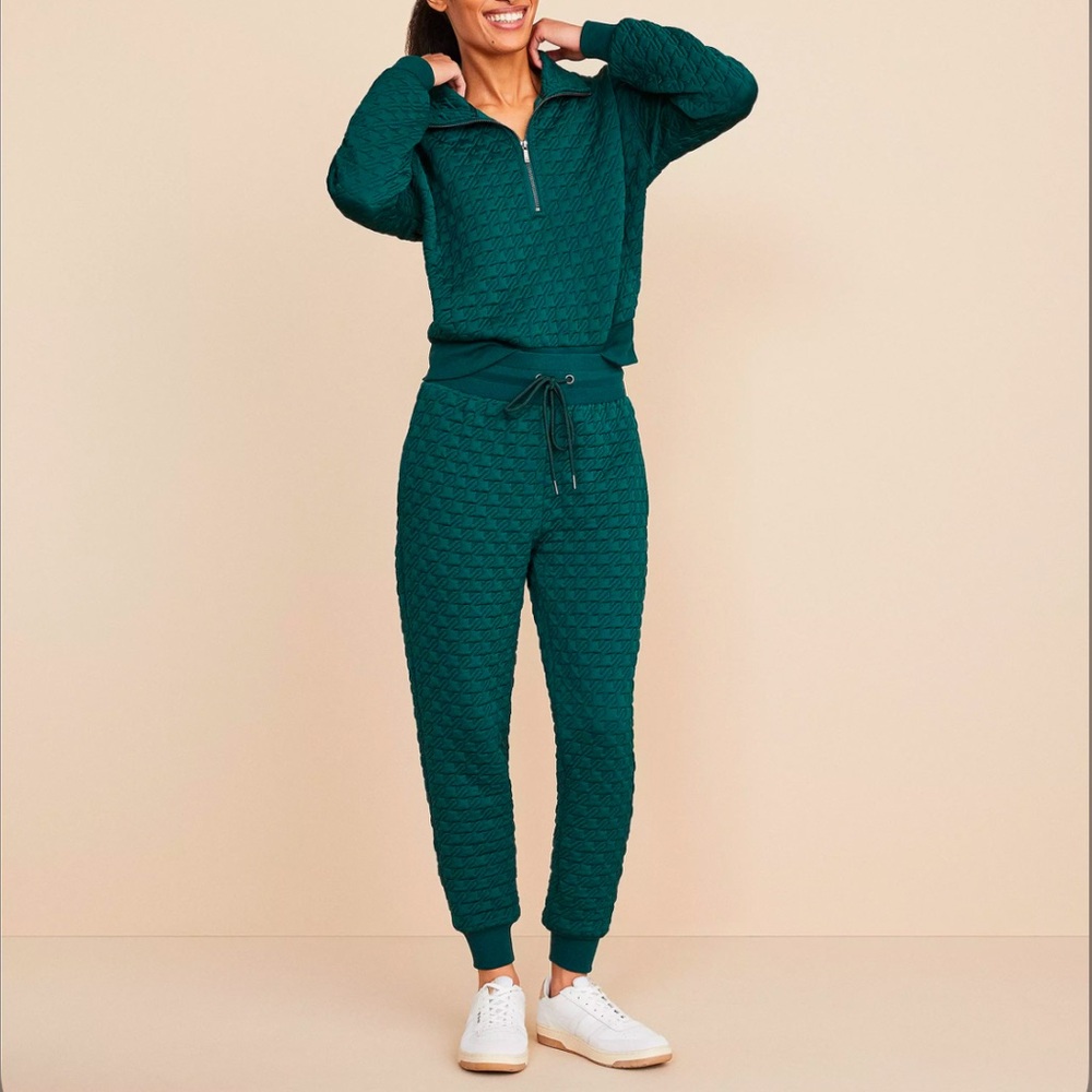 Lou & Grey Teal Quilted Joggers - Picture 3 of 8